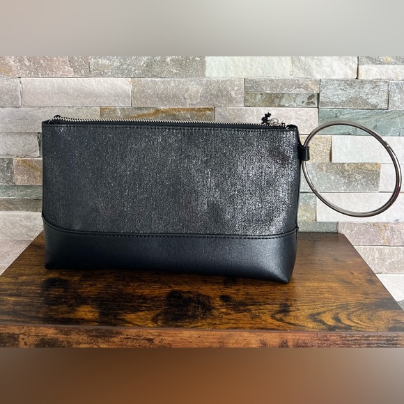 Celine Dion black Sparkly Evening Pouch Bag Purse - Picture 2 of 4